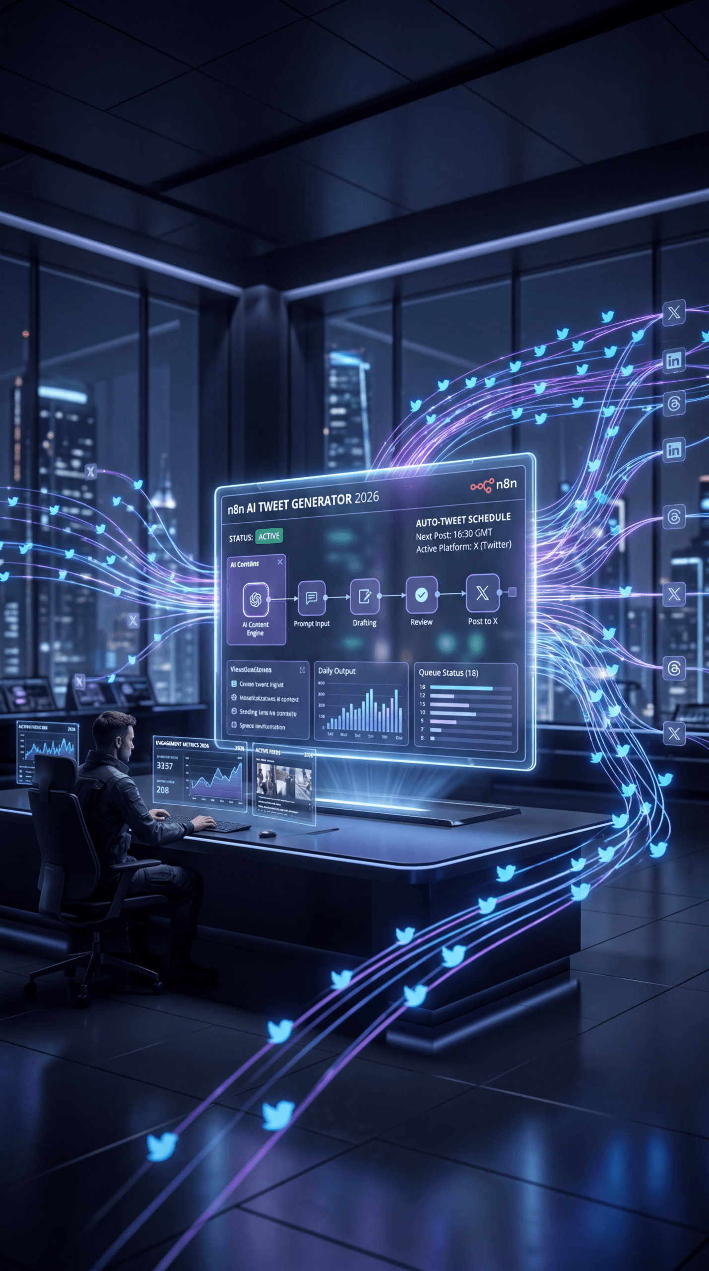 n8n OpenAI workflow, automated tweet generation, Airtable content automation, AI social media automation 2026, n8n HTTP request OpenAI