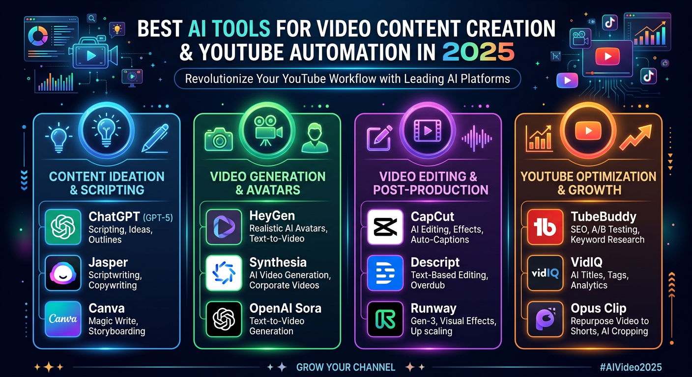 ai video creation tools, youtube automation ai, ai video generator