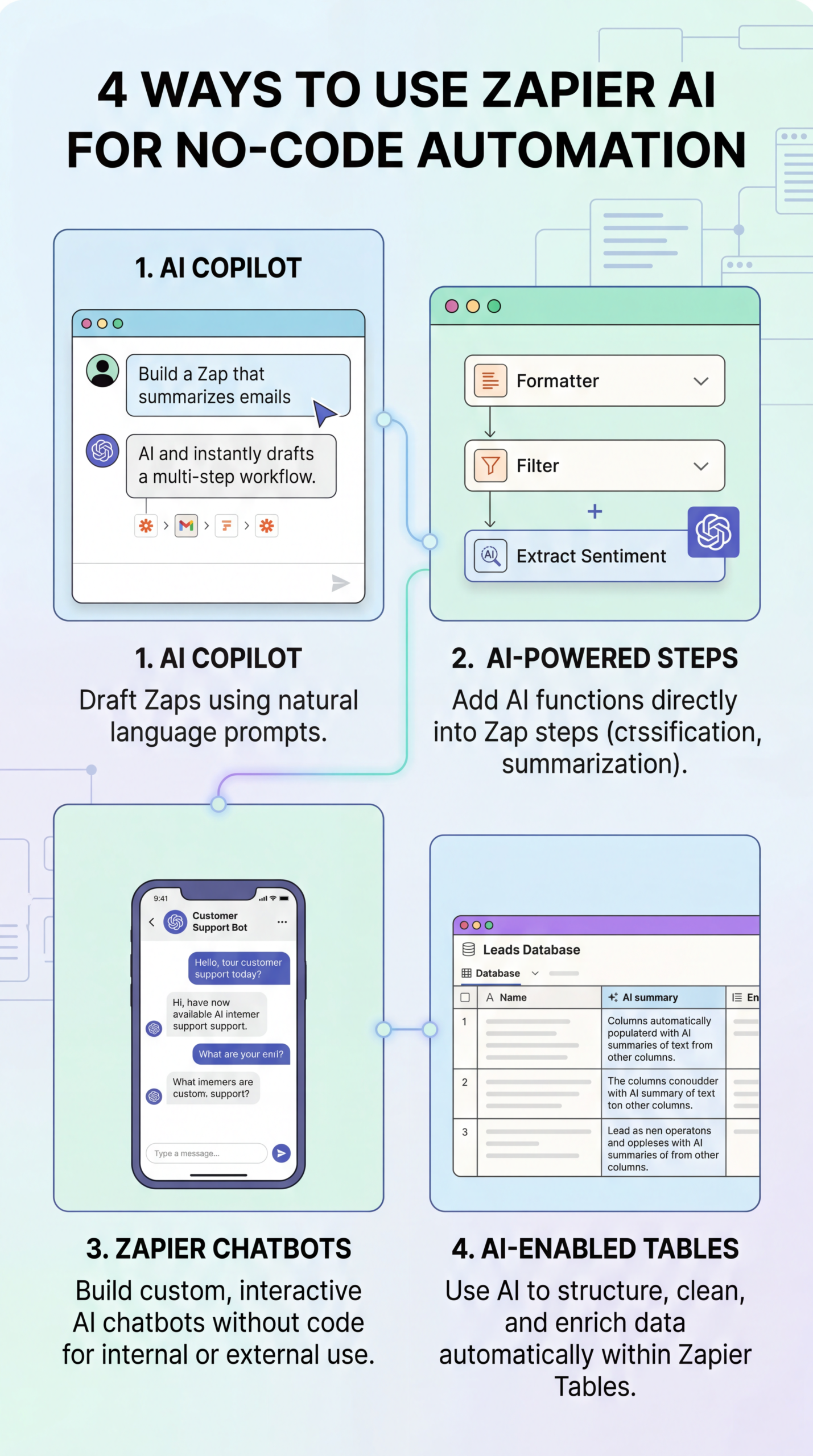 zapier ai features, zapier automation tutorial, no-code workflow automation