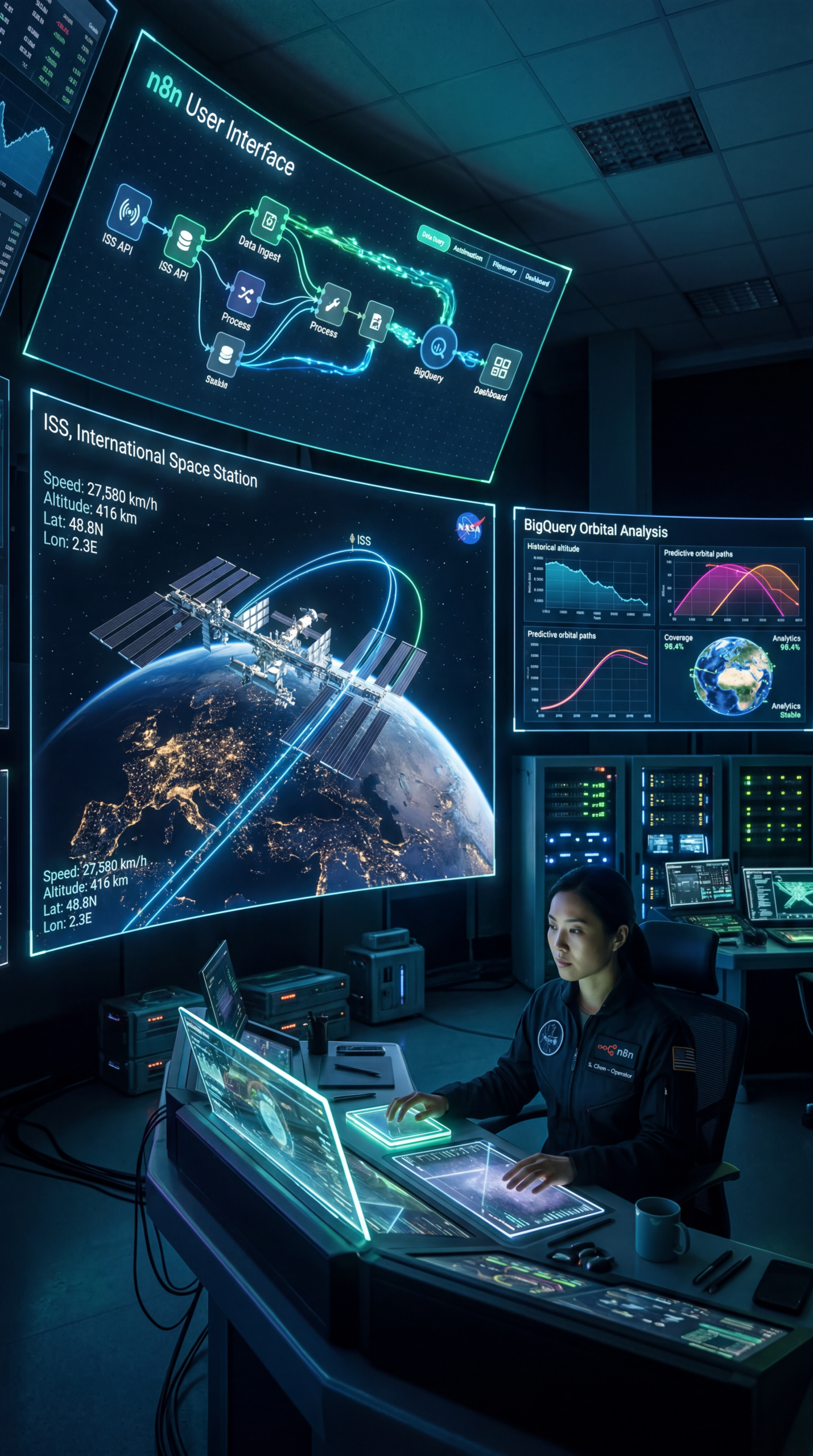 n8n ISS location tracker, store API data in Google BigQuery n8n, ISS satellite tracking workflow 2026, n8n cron HTTP request automation, automate API data to BigQuery with n8n