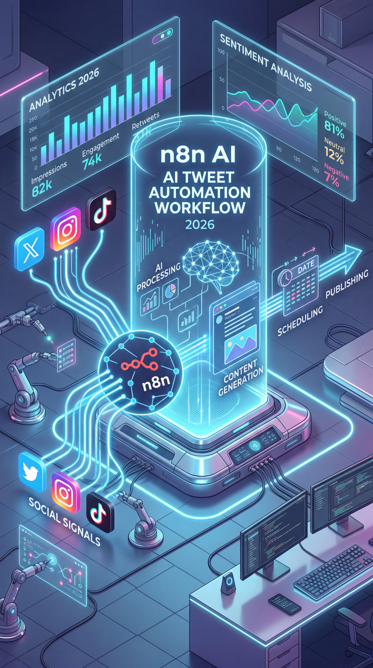 n8n automation tutorial, AI tweet generator workflow, OpenAI n8n integration 2026, Airtable automation content, social media automation n8n